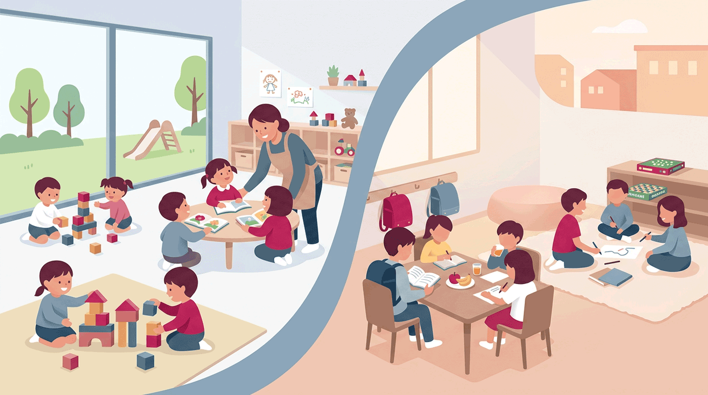 保育・学童の需給(子は減るのに足りない)の要約インフォグラフィック