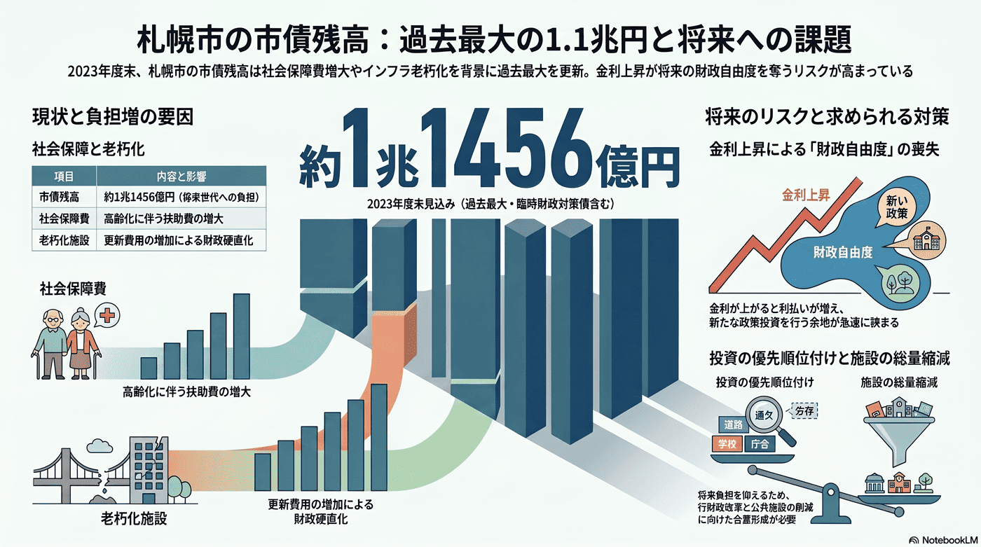 市債残高の拡大の要約インフォグラフィック