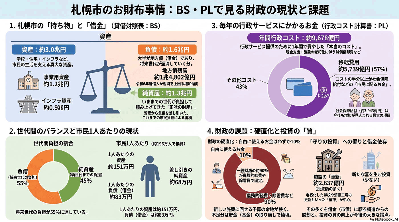 札幌市のお財布事情の要約インフォグラフィック