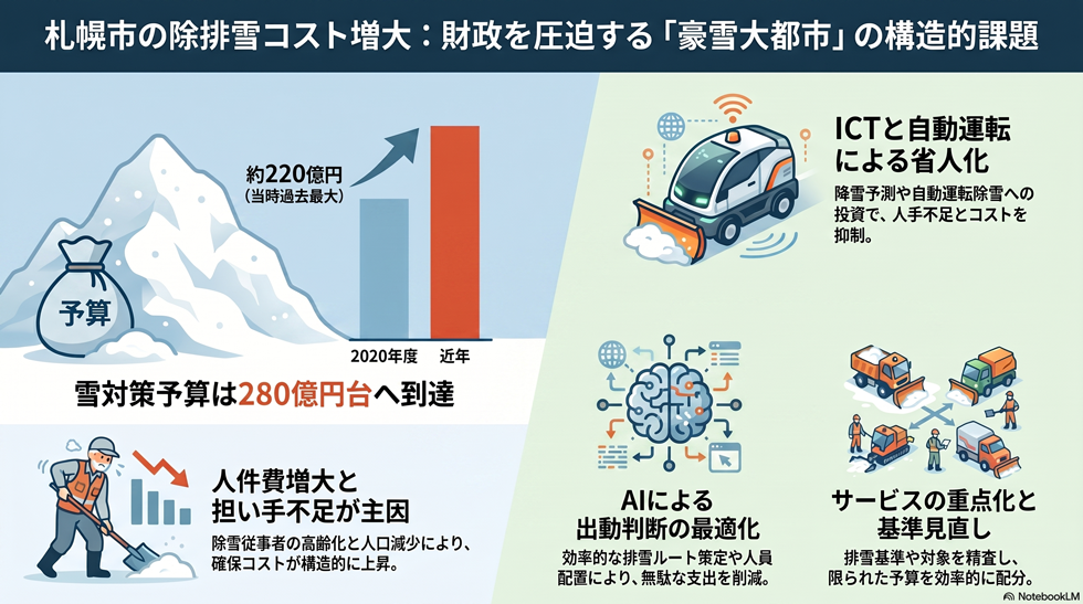 除排雪コストの増大の要約インフォグラフィック